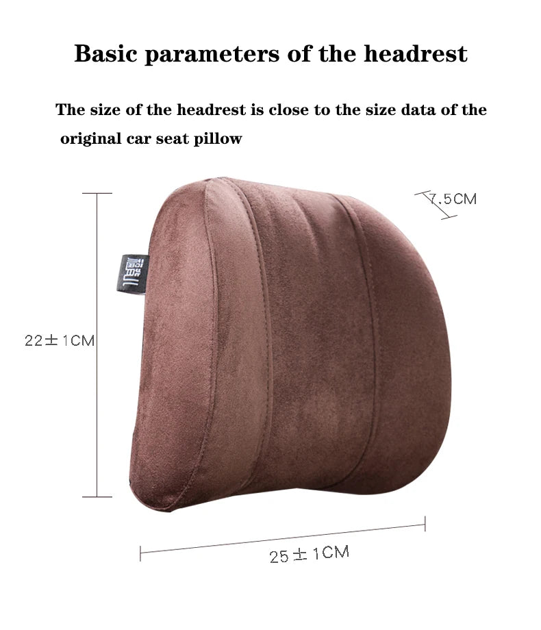Forbell Car Headrest Pillow Suede Fabric Car Pillow Car Seat Pillow Rest Headrest Memory Foam Car Headrest