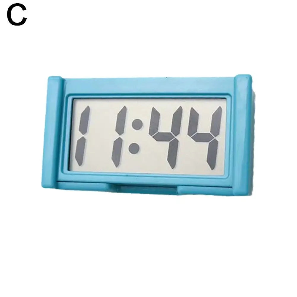 Mini Digital Clock Decorative Large Screen Car Clock Electronic Adhesive Self Ornament Dashboard Mini Car Accessories Clock